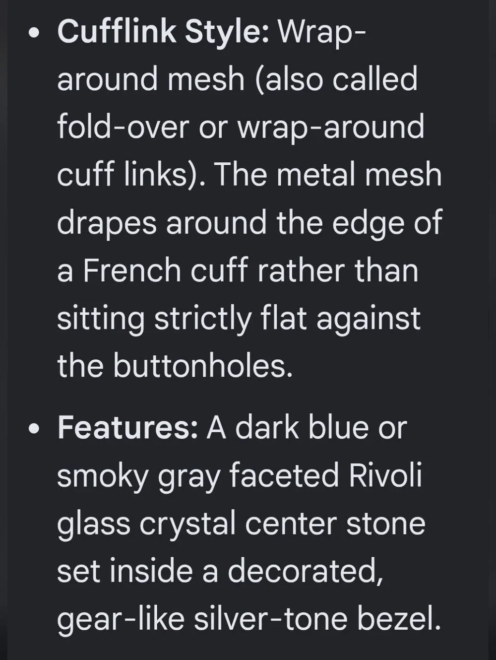SWANK Silver Mesh‎ Blue Faceted Rivoli Glass Crysyal Cufflinks and Tie Tack Box